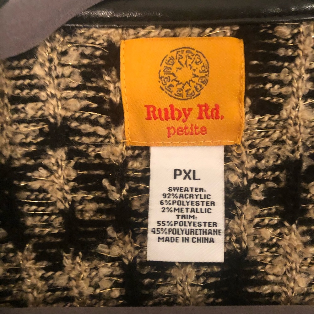 Ruby Rd. Leopard Print Cardigan W/ Leather Piping - image 2